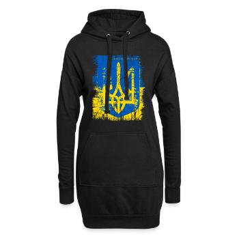 Ukraine - Hoodie-Kleid - Schwarz - Vorne