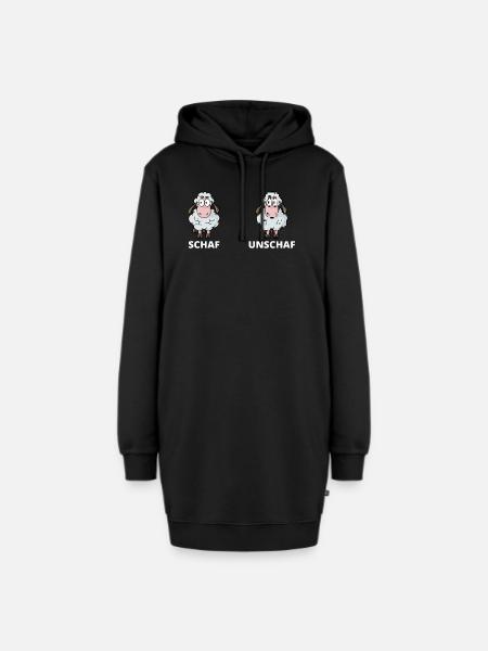 Schäfchen Schaf Unschaf Schafbock Schaffell - Hoodie-Kleid - Schwarz
