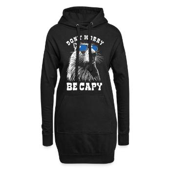 Capybara - Ne vous inquiétez pas, soyez capy - Spruch - Sweat-shirt à capuche long Femme - noir - Devant
