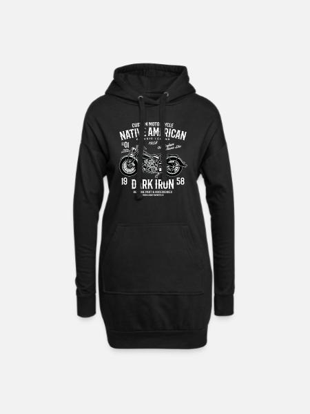 Dark Iron - America Motorcycle Bike Biker Vintage - Hoodie Dress - black