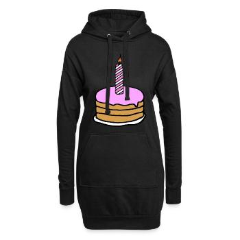 Geburtstagskuchen Mädchen pink - Hoodie-Kleid - Schwarz - Vorne