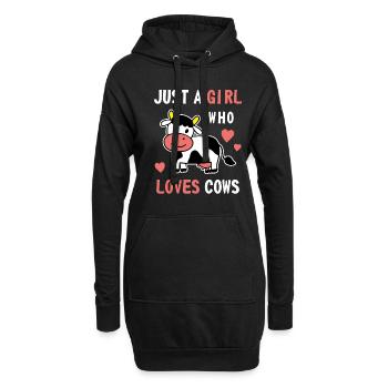 Juste une fille qui aime les vaches agriculteur Milk Lover Cow F - Sweat-shirt à capuche long Femme - noir - Devant