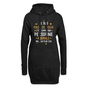 Professeur de yoga femme humour fête des mères - Sweat-shirt à capuche long Femme - noir - Devant
