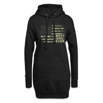 Papa Camo Drapeau américain Fête des pères Militaire pour - Sweat-shirt à capuche long Femme - noir - Devant