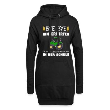 Bye Bye Kindergarten Schulkind Traktor Geschenk - Hoodie-Kleid - Schwarz - Vorne