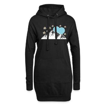 Allgäu Allgäuer Bayern Berge Geschenk - Hoodie-Kleid - Schwarz - Vorne