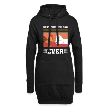 Hühner Papa Huhn Chicken Dad Geschenk - Hoodie-Kleid - Schwarz - Vorne