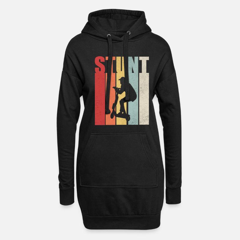 Stunt Scooter Roller Rollerfahrer Geschenk - Hoodie-Kleid - Schwarz