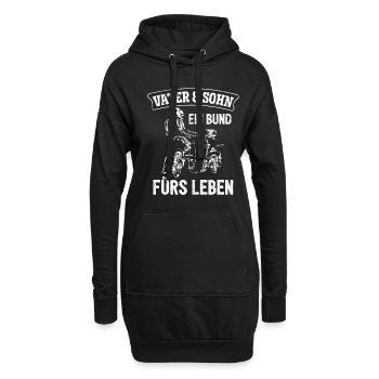 Motocross Vater und Sohn Motorrad Motorsport - Hoodie-Kleid - Schwarz - Vorne