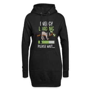 Faultier Faultiere faul Geschenk - Hoodie-Kleid - Schwarz - Vorne