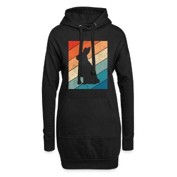 Rabbit Easter Retro Gift - Hoodie Dress - black - Front