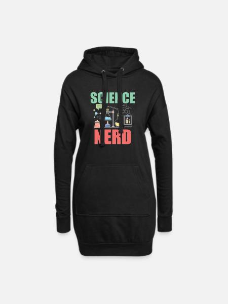 Science Nerd - Hoodie Dress - black