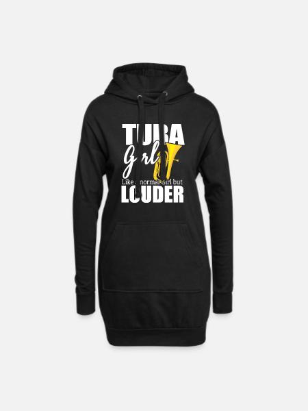 Tuba Girl wie ein normales Mädchen, aber lauter - Hoodie-Kleid - Schwarz