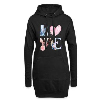 LIEBE - Hoodie-Kleid - Schwarz - Vorne
