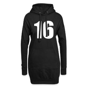 16 - Hoodie-Kleid - Schwarz - Vorne