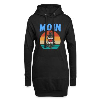 Moin lustige Norddeutsch Sprüche Ozean Meer Anker - Hoodie-Kleid - Schwarz - Vorne