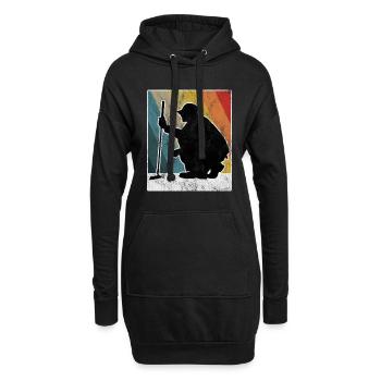 Golfschläger Golfspieler Golfer Golfen Retro Golf - Hoodie-Kleid - Schwarz - Vorne