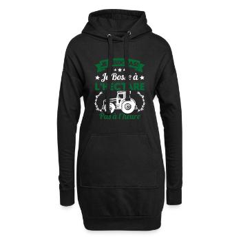 Je peux pas! Je bosse à l'hectare pas à l'heure - Sweat-shirt à capuche long Femme - noir - Devant
