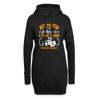Je peux pas! Je bosse à l'hectare pas à l'heure - Sweat-shirt à capuche long Femme - noir - Devant