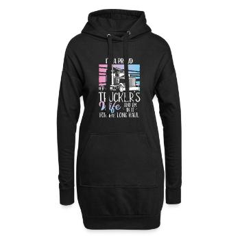LKW Fahrer Lastwagenfahrer - Hoodie-Kleid - Schwarz - Vorne