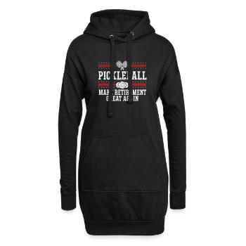 Pickleballspieler - Hoodie-Kleid - Schwarz - Vorne