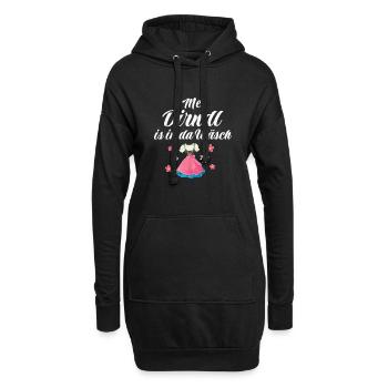 Dirndl Tracht | Mei Dirndl is in da - Hoodie-Kleid - Schwarz - Vorne