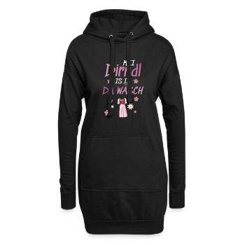 Dirndl Tracht | Mei Dirndl is in da - Hoodie-Kleid - Schwarz - Vorne