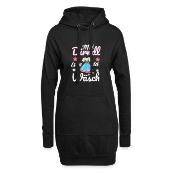 - Mei Dirndl is in da Wäsch -Dirndl - Hoodie-Kleid - Schwarz - Vorne