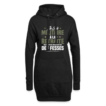 Humour Cadeau Je suis Militaire À La Retraite - Sweat-shirt à capuche long Femme - noir - Devant
