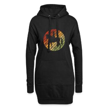 Dressage Cavalier de dressage Cheval d’équitation - Sweat-shirt à capuche long Femme - noir - Devant