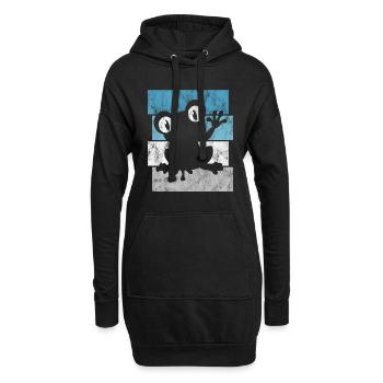 Frosch Frösche Geschenk für Kinder Lustig Witzig - Hoodie-Kleid - Schwarz - Vorne