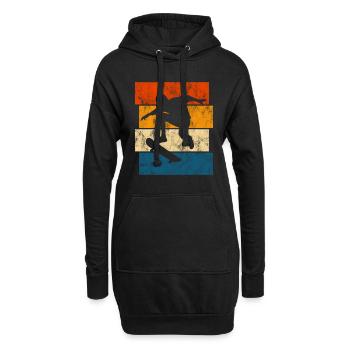 Skateboarder Skateboard Skater Skate Skateing - Sweat-shirt à capuche long Femme - noir - Devant