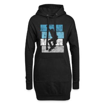 Skateboard Skateboarder Skater Skate Skateing - Hoodie-Kleid - Schwarz - Vorne