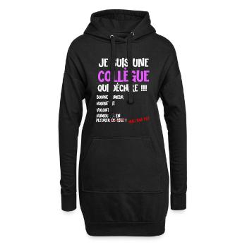 Kollegin Frau zerreißt Geschenk Abschiedsglas - Hoodie-Kleid - Schwarz - Vorne