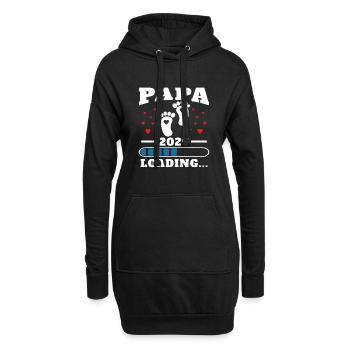Papa 2025 Drôle Cadeau de Fête des Pères Femmes Enceintes - Sweat-shirt à capuche long Femme - noir - Devant