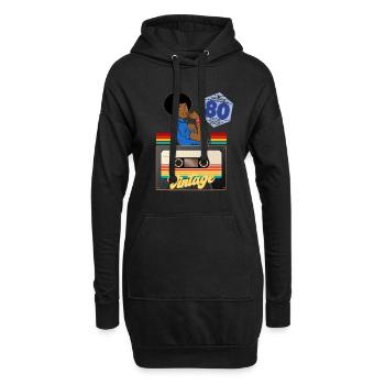Femme Vintage Année 80 Vignette Auto - Sweat-shirt à capuche long Femme - noir - Devant