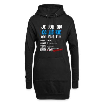 Abgang, Arbeit, Kollege, gute Laune, super - Hoodie-Kleid - Schwarz - Vorne
