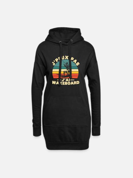 Ich kann kein Wakeboard-Humor-Geschenk haben - Hoodie-Kleid - Schwarz