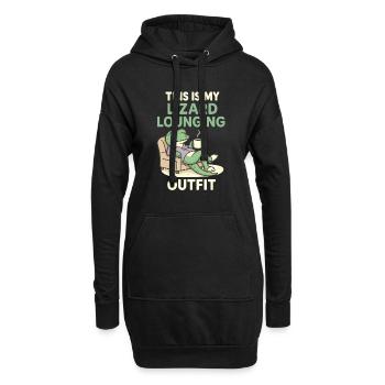 Gecko Shirt - this is my lizard lounging outfit - Hoodie-Kleid - Schwarz - Vorne