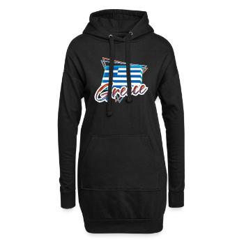 Grèce - Sweat-shirt à capuche long Femme - noir - Devant