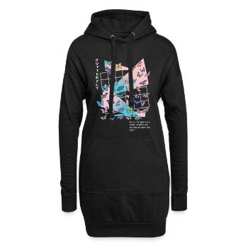 Soyez comme un papillon - Sweat-shirt à capuche long Femme - noir - Devant