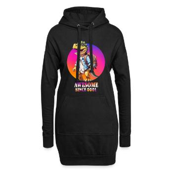 Drachen Schüler - Hoodie-Kleid - Schwarz - Vorne