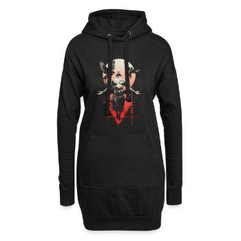 Ethereal Man with Wings and Moon - Hoodie Dress - black - Front