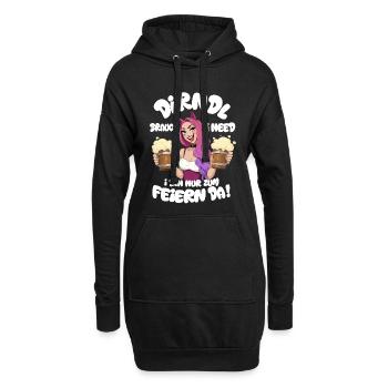 Dirndl-Ersatz Katzenohren Partygirl mit Maß Bier  - Hoodie-Kleid - Schwarz - Vorne