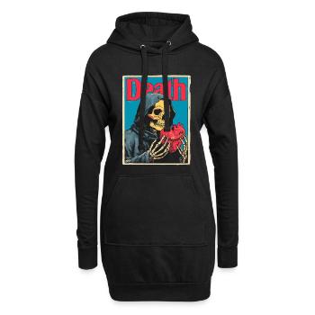Tod mit Herz Skelett - Hoodie-Kleid - Schwarz - Vorne