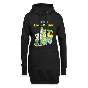 Locomotive Funny Train Jeu de mots Locomotive - Sweat-shirt à capuche long Femme - noir - Devant