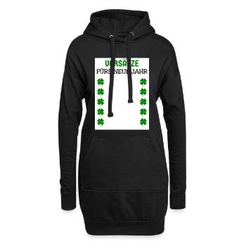 Résolutions du Nouvel An Trèfles du réveillon du Nouvel An - Sweat-shirt à capuche long Femme - noir - Devant
