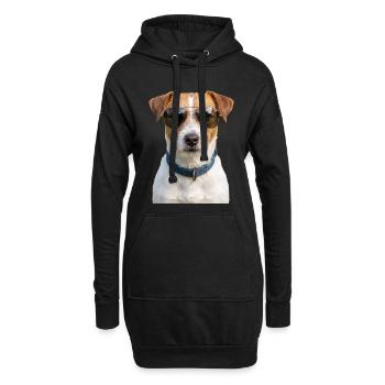 Cooler Jack Russell Terrier Sonnenbrille - Hoodie-Kleid - Schwarz - Vorne