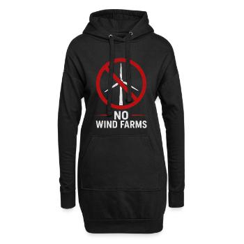 Pas de parcs éoliens - Non aux éoliennes - Sweat-shirt à capuche long Femme - noir - Devant