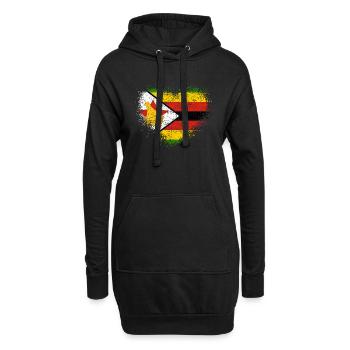 Zimbabwe - Sweat-shirt à capuche long Femme - noir - Devant